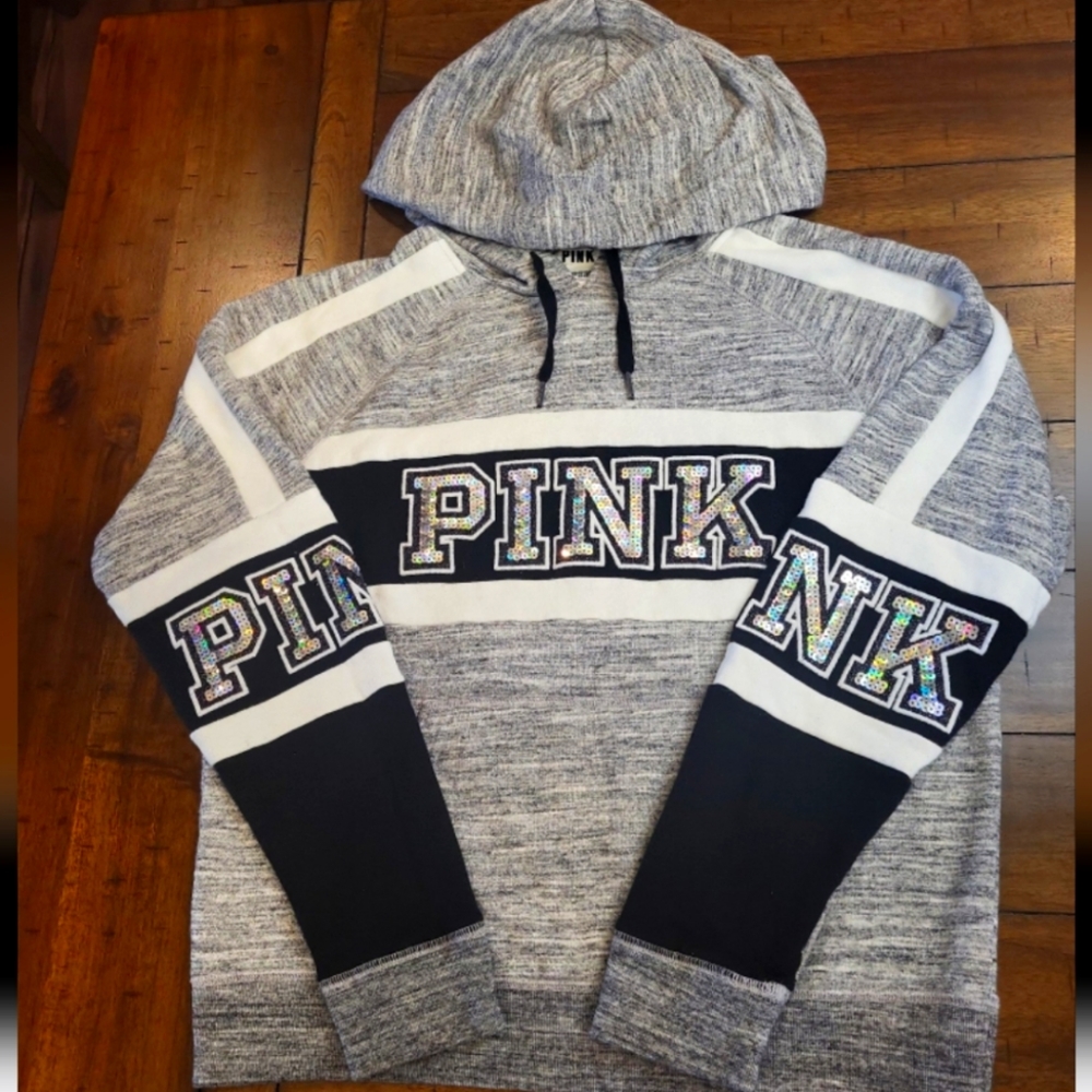 VICTORIA'S SECRET PINK BLING PULLOVER HOODIE